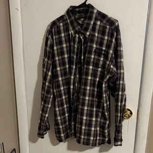 Harley-Davidson Black and Gray Plaid Shirt XL